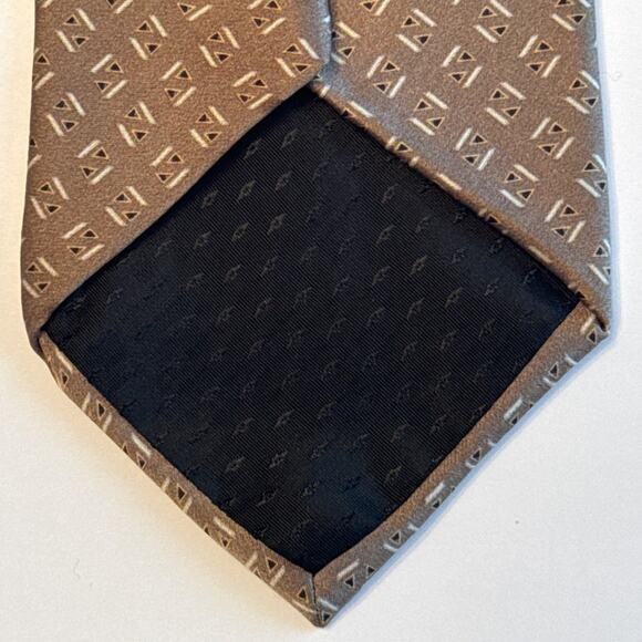 BILL BLASS 63" Long Silk Tie Geometric Foulard Black Label Tie 3" W Multicolor - Picture 4 of 6